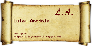 Lulay Antónia névjegykártya